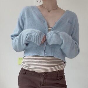 Baby blue unif liv cardigan